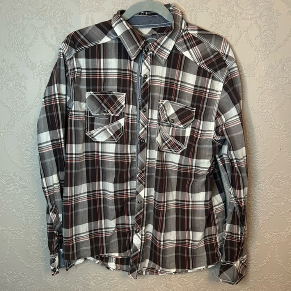 BKE Relaxed fit button down plaid shirt M great condition